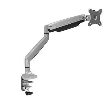 Image of Mount It! Single Monitor Arm Desk Gas Spring Full Motion Articulating Height Adjustable Fits 21 22 23 24 27 30 32 Inch VESA Compatible Computer Screen Clamp and Grommet Base