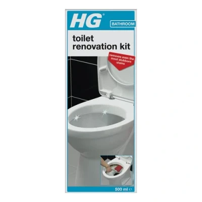 Image of HG Toilet Renovation Cleaning Kit, Effective Bathroom &amp; WC Cleaner, Cleans and Descales Bowl Under Rim, Limescale Stain Remover 500ml (318006106)