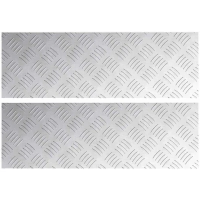 Image of vidaXL Aluminium Checker Plates 2 pcs Anti Slip 60x20 cm