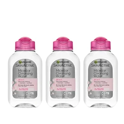 Image of Garnier SkinActive Micellar Cleansing Water, For All Skin Types, 3.4 fl; oz., 3 Count