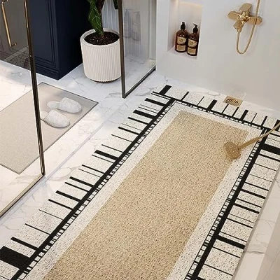 Image of Loofah Shower Mat for Inside Shower, Bathroom Wet Areas Non Slip Anti Mould PVC Large Bath Tray Mat, Hollow Floor Quick Drying