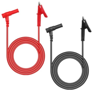 Image of Electrical Test Cables, Multimeter Leads 4mm Banana Plug to Crocodile Clip Cable for Factory Laboratory 2PCS (1M, Red&amp;Black)