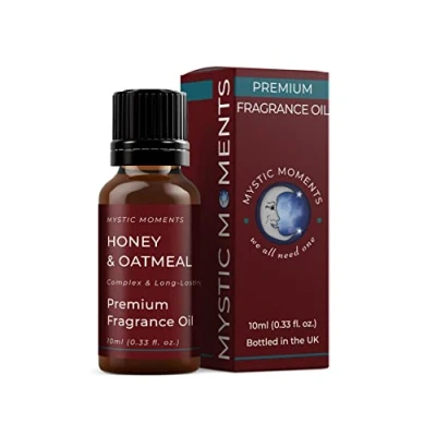 Image of Mystic Moments Honey &amp; Oatmeal Fragrance Oil 10ml Perfect for Soaps, Candles, Bath Bombs, Burners, Diffusers and Skin Hair Care Items