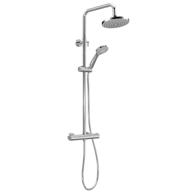 Image of Balterley Round Thermostatic Shower Kit with Fixed Head &amp; Adjustable Handset Chrome