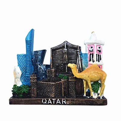 Image of 3D Qatar Fridge Magnet Travel Souvenir Gift Home Kitchen Refrigerator Decoration Magnetic Sticker Craft Collection