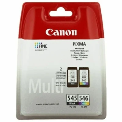 Image of Canon PG 545 Black + CL 546 Colour Genuine Ink Cartridges Multipack