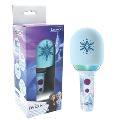 Image of Lexibook MIC280FZ, Frozen, Wireless microphone with speaker, 4 voice modifiers, Multicoloured light effects, Rechargeable battery