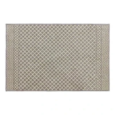 Image of JVL Everley Machine Washable Latex Backed Runner Doormat, 80x120cm, Grey