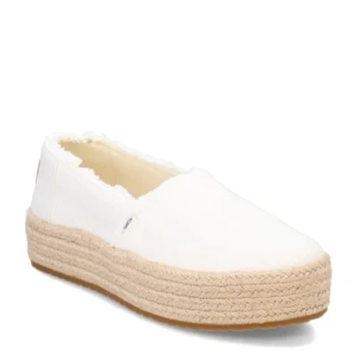 Image of TOMS Women&#039;s Valencia Platform, White Canvas, 3 UK