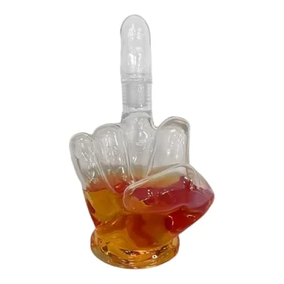 Image of Whiskey Gifts for Men, Middle Finger Decoration, Whisky Carafe, Glass Carafe with 750 ml Capacity