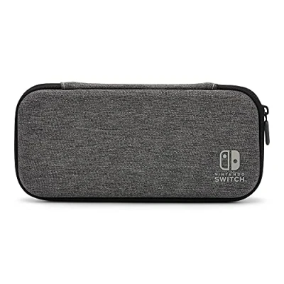 Image of PowerA Slim Case for Nintendo Switch, Switch Lite &amp; OLED Model, Protective Pouch with 10 Game Cards Storage and Built in Play Stand, Official: Charcoal