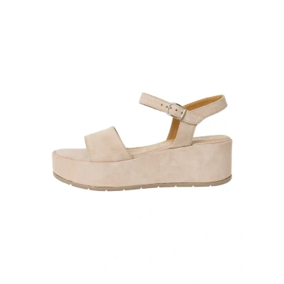 Image of Tamaris Wedge sandals, Women&#039;s, Size: 36, Ivory suede shoes
