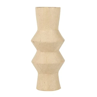Image of Décopatch Ref HD070C Ribbed Vase Papier Maché Object to Decorate 10 x 25cm with Papers &amp; PaperPatch Glue, Glitter, Paints