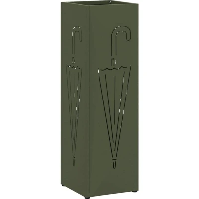 Image of vidaXL Umbrella Stand Olive green Metal Medium Decorative Inlays