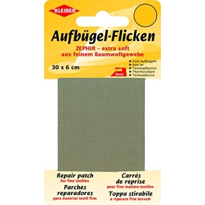 Image of Kleiber 30 x 6 cm Extra Soft Fine Cotton Iron On Repair Tape, Beige