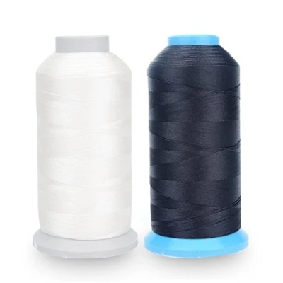 Image of Aussel Bonded Nylon Sewing Thread 1500 Yard Size T70#69 for the Upholstery, Outdoor Market, Drapery, Beading, Luggage, Purses (black+white)