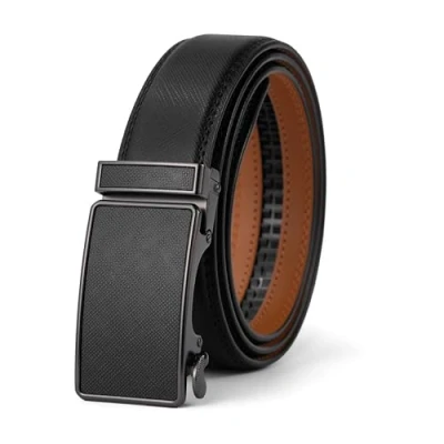 Image of VRLEGEND Belts for Men Belt Leather Ratchet Automatic Adjustable 1 3/8&quot; Business Formal Suit Dress Pants Casual Jeans (Black 25767, 36&quot; 40&quot; Waist)