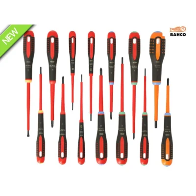Image of Bahco BE 9876S Ergo™ 14 Piece VDE Insulated Slotted, Phillips, Pozi, Torx &amp; Combi PZ Screwdriver Set