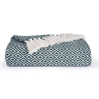 Image of EHC Throws for Sofas Large, Bed Double Sofa Settee Couch Blanket,150 x 200cm, Hunter Green