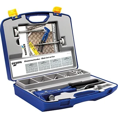 Image of Gesipa 1435455 &quot;GBM 30&quot; Blind Rivet Nut Hand Tool, Blue/Black