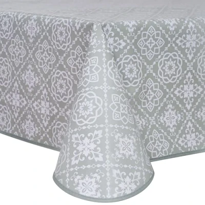 Image of Home Direct Rectangular Oilcloth PVC Wipe Clean Wipeable Tablecloth Table Cover 140cm x 200cm 55x78 Sage Green