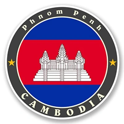 Image of 2 x Cambodia Vinyl Sticker Bike Laptop Car Luggage Travel Tag Map Flag #5633 (10cm 10cm)