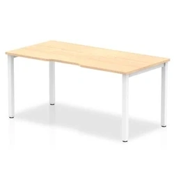 Image of Evolve Single White Frame Bench Desk 1400 Maple BE114
