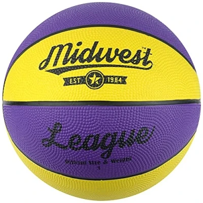 Image of Midwest Unisex&#039;s League Basketball, Yellow/Purple, Size 5