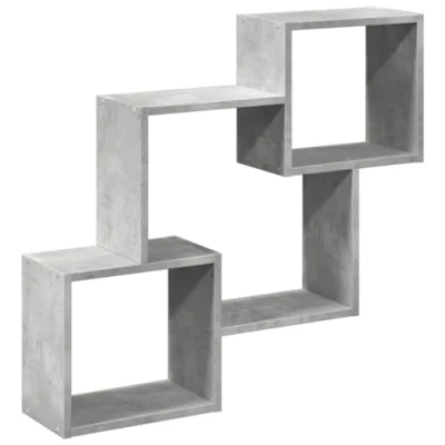 Image of vidaXL Wall Cabinet Floating Storage Unit Concrete Grey Engineered Wood 78x18x71 cm Bedroom Decor