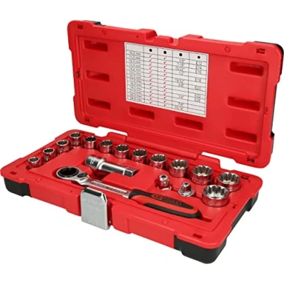 Image of KS Tools 916.4050 3/8&quot;+1/2&quot; TRIPLEplus Go through socket set, 17 pcs