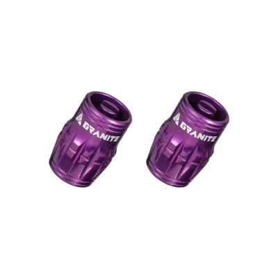 Image of Granite Juicy Nipple Valve Cap with Core Removing Function, Tire Caps Dust Covers for Bikes and Vehicles, Durable Alloy Schrader Cap, 2 Piece Set (Purple)