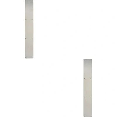Image of Loops 2 PACK Plain Door Finger Plate 650 x 75mm Satin Stainless Steel Push Protective Commercial Plain/Push/Pull Engraved Options