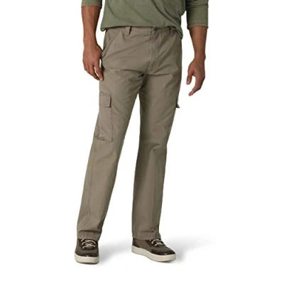 Image of Wrangler Authentics Men&#039;s Twill Relaxed Fit Cargo Pant (Logan) Casual, Military Khaki Ripstop, 34W x 32L