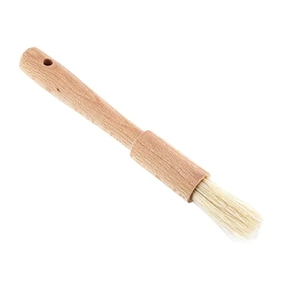 Image of TOPINCN Wooden Baking Cooking Basting Brush Heat Resistant Pastry BBQ Marinade Brushes Cakes Meat Desserts Oil Sauce Butter Kitchen Tool(Round Handle)