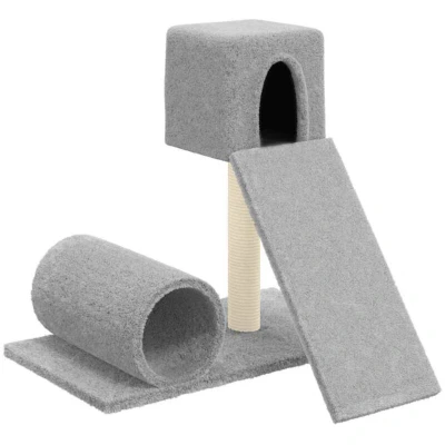 Image of vidaXL Cat Tree with Sisal Scratching Post Light Grey 59 cm