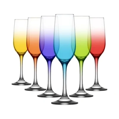 Image of 215ml Fame Glass Champagne Flutes Full Colour Pack of 6 By LAV