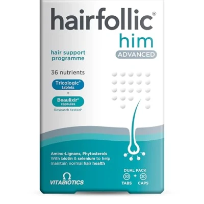 Image of Vitabiotics Hairfollic Him Advanced 30 Tablets + Capsules