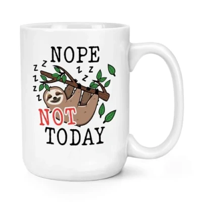 Image of Nope Not Today Sloth 15oz Large Mug Cup