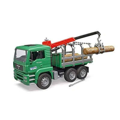 Image of MAN Timber Truck With Loading Crane And 3 Trunks