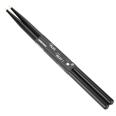 Image of 5A Hard Maple Wood Drum Sticks Tip Drumsticks Instruments Accessories(Black)