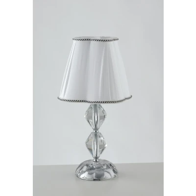 Image of RIFLESSO Table Lamp with Round Tapered Shade Chrome, Crystal 25x47cm