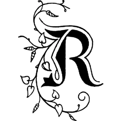Image of Herbin 40018T Square seal with varnished wooden handle, illuminated letter R