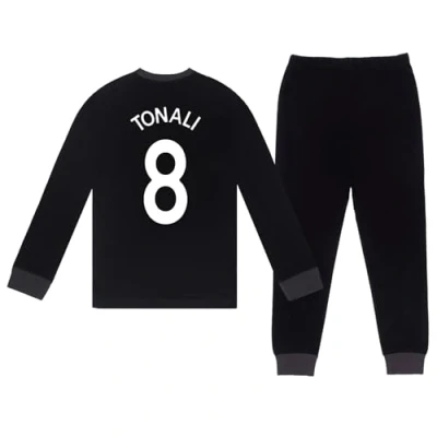 Image of Newcastle United FC Boys Tonali 8 Long Pyjamas Black 9 10 Years