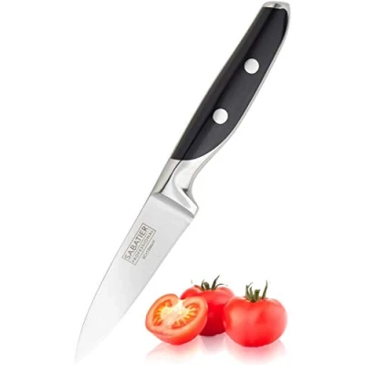 Image of Taylors Eye Witness Sabatier Professional Kitchen Paring Knife 3.5in/9cm Full Tang Blade Forged from High Graded Taper Ground Stainless Steel, Twin Rivet Comfort Handle. Sharper for Longer