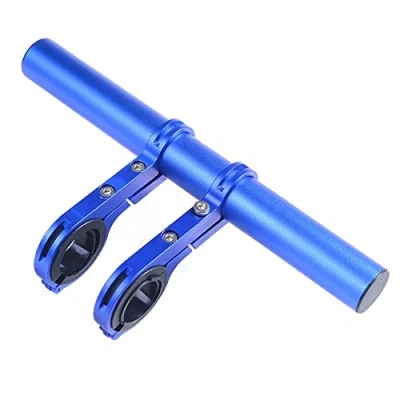 Image of UPANBIKE Bike Handlebar Extender Aluminum Alloy Bracket Extension for Bicycle Speedometer Mount Headlight Flashlight Lamp Holder (Blue 20cm Double Clamp)