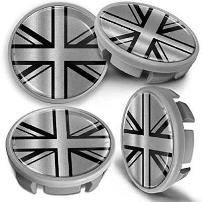 Image of SkinoEu 4 x 65mm Wheel Centre Alloy Hub Center Caps Compatible with VW 3B7 601 171 / 6U7 Silver Hubcaps CVS 9