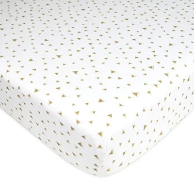 Image of American Baby Company Fitted Crib Sheet 28&quot; x 52&quot;, Soft Breathable Neutral 100% Cotton Jersey Sheet, Triangles, for Boys and Girls, Fits Toddler Bed mattresses