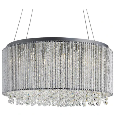 Image of Beatty 8 Light Ceiling Pendant Chrome with Crystals, G9