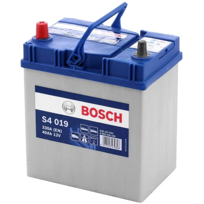 Image of 2880024030 Starter battery BOSCH S4 0 092 S40 190 12V 40Ah 330A B00 Lead acid SUZUKI: Alto II, VI, VII, TOYOTA: Starlet V Hatchback