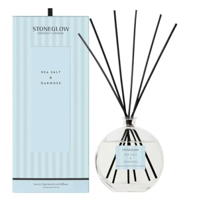 Image of Stoneglow Modern Classics Collection Sea Salt &amp; Oakmoss 460ml Scented Reed Diffuser (Blue)